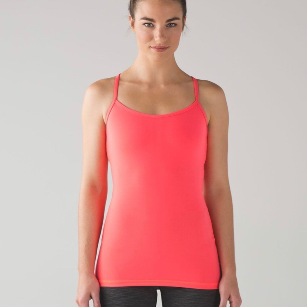Lululemon Power Y Tank Bright Coral Size 6